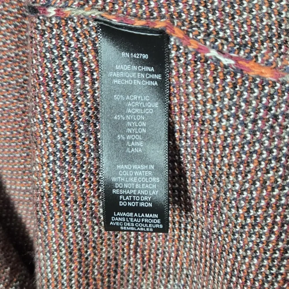 Max Sport Hooded Longline Cardigan XL Black Orange Open Front Pockets $368 SRP - Picture 12 of 16